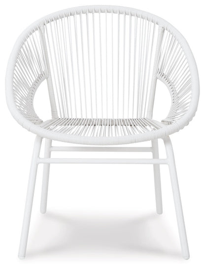 Ashley Mandarin White Casual Cape Outdoor Table and Chairs (Set of 3) P312-050