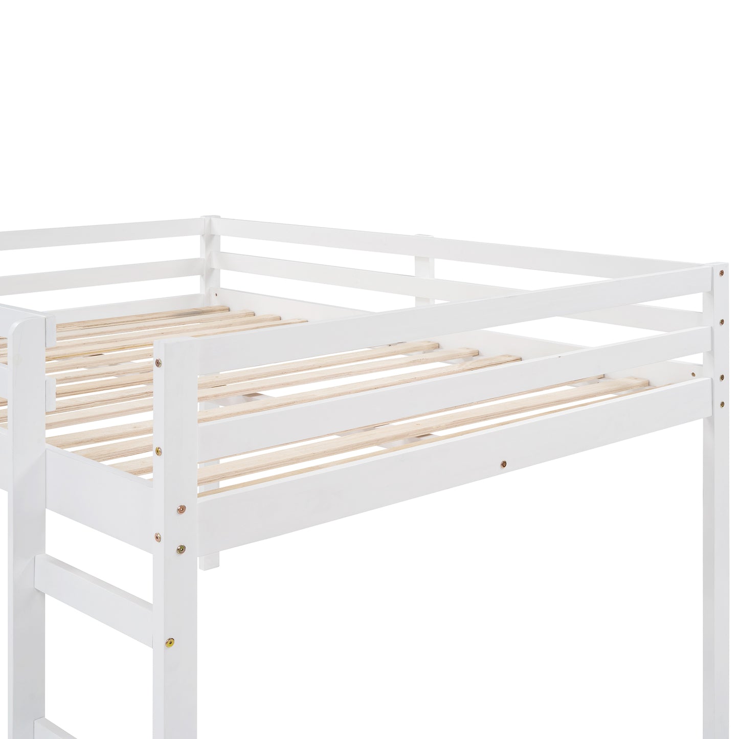 Loft Bed with Slide, Multifunctional Design, Full (White)(OLD SKU :WF281157AAK)