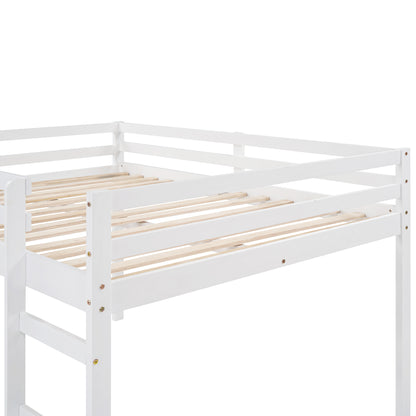 Loft Bed with Slide, Multifunctional Design, Full (White)(OLD SKU :WF281157AAK)