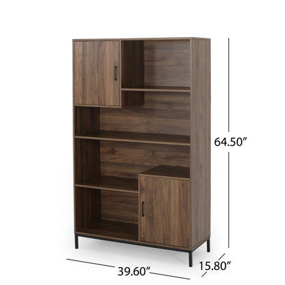 Joaquin bookcase with storage, walnut