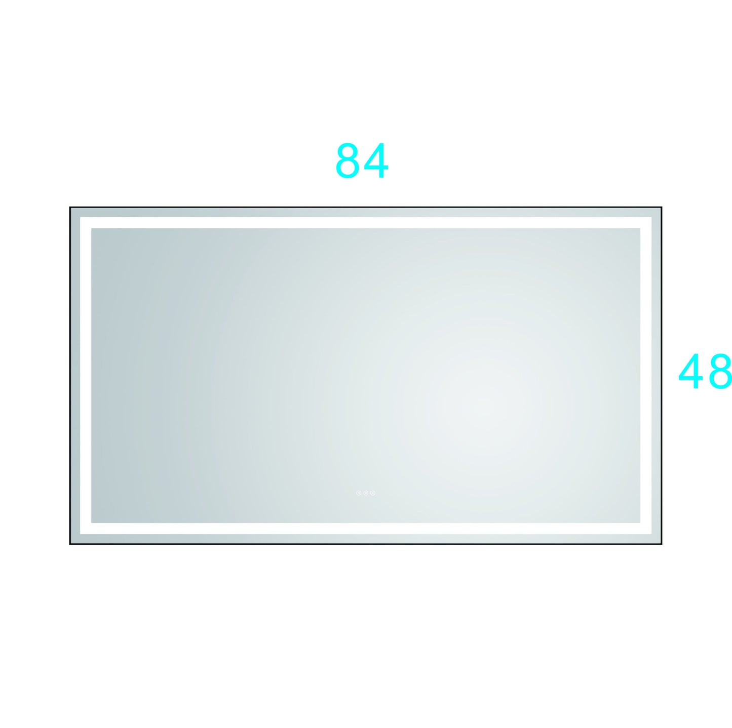 84in. W x48 in. H Framed LED Single Bathroom Vanity Mirror in Polished Crystal  Bathroom Vanity LED Mirror with 3 Color Lights Mirror for Bathroom Wall