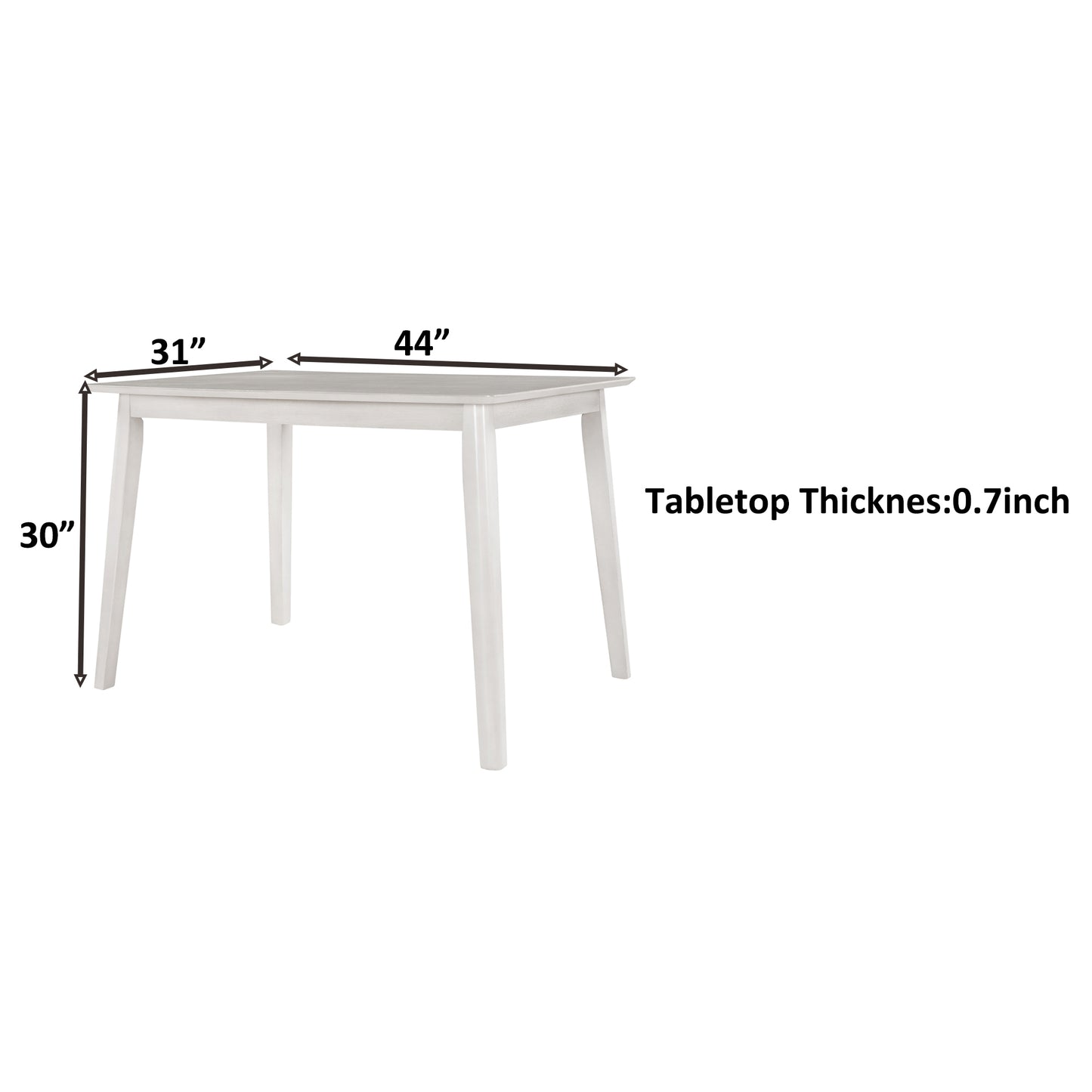 TOPMAX Farmhouse Rustic WoodKitchen Dining Table,Light Grey+White