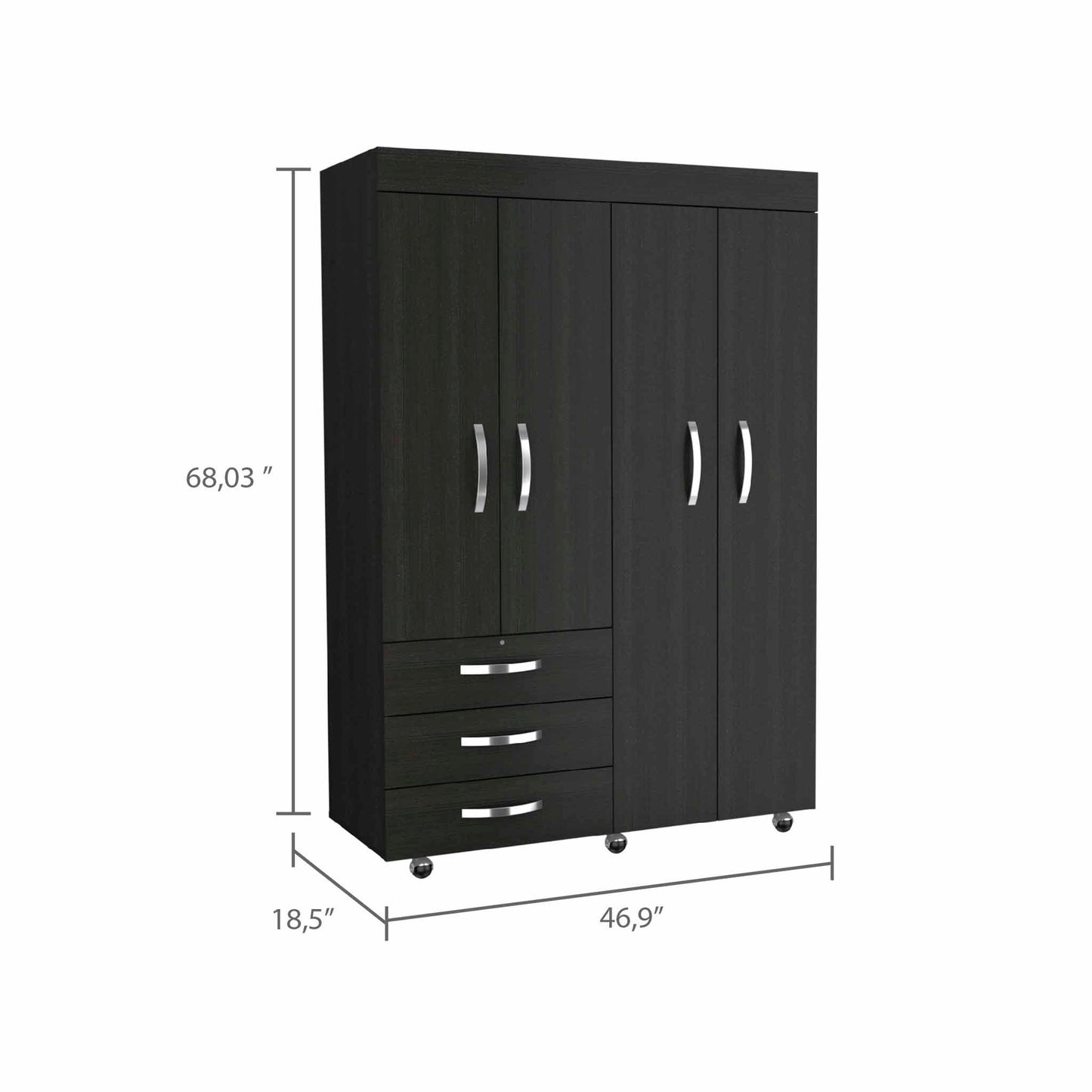 Isla Vista 3-Drawer Armoire  Black Wengue