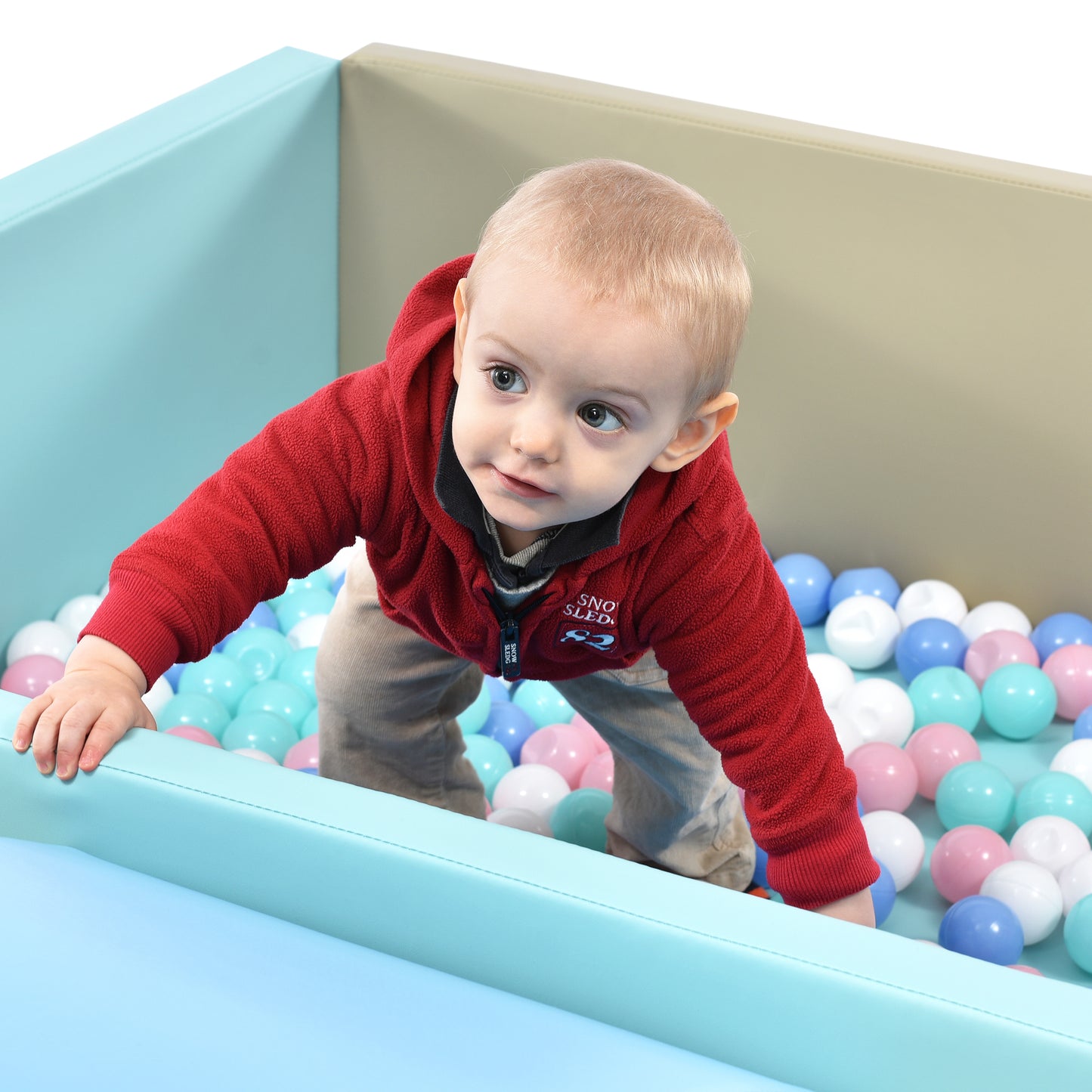 Soft Foam Ball Pit for Toddlers Crawling, 59 x 43 inch Indoor Toy Kids Ball Pool Playpen, Foldable & Portable Easy Clean Babies Soft Ball Pool, Balls NOT Included