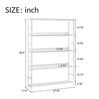 [VIDEO] 5-Tier Home Office Bookcase Open Bookshelf Storage Large 5 Shelf Bookshelf Furniture with Metal Frame, White