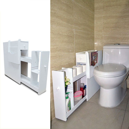 Bathroom Storage Cabinet Side Cabinet Space Saving Cabinet,White