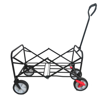 Folding Wagon Garden Shopping Beach Cart (black+yellow)