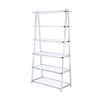 ACME Coleen Bookshelf in White High Gloss & Chrome 92455