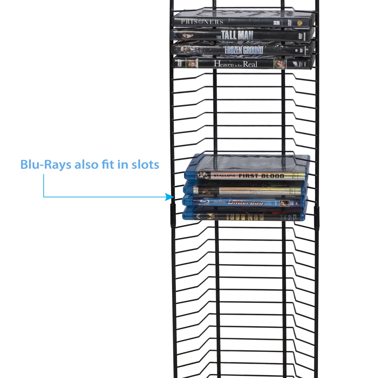 Nestable 52 DVD/Blu Ray Tower- Gunmetal color w/ metal balls