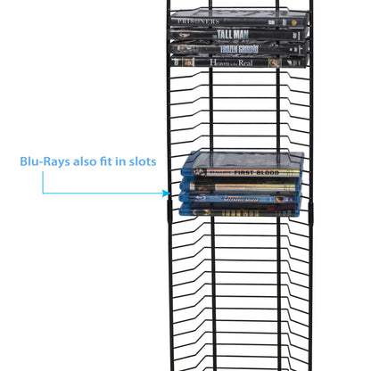 Nestable 52 DVD/Blu Ray Tower- Gunmetal color w/ metal balls