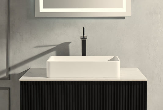 21.25'' x13.75''   Matte white Bathtoom Vessel Basin Artificial Stone Solid Surface Countertop Sink 540x350MM