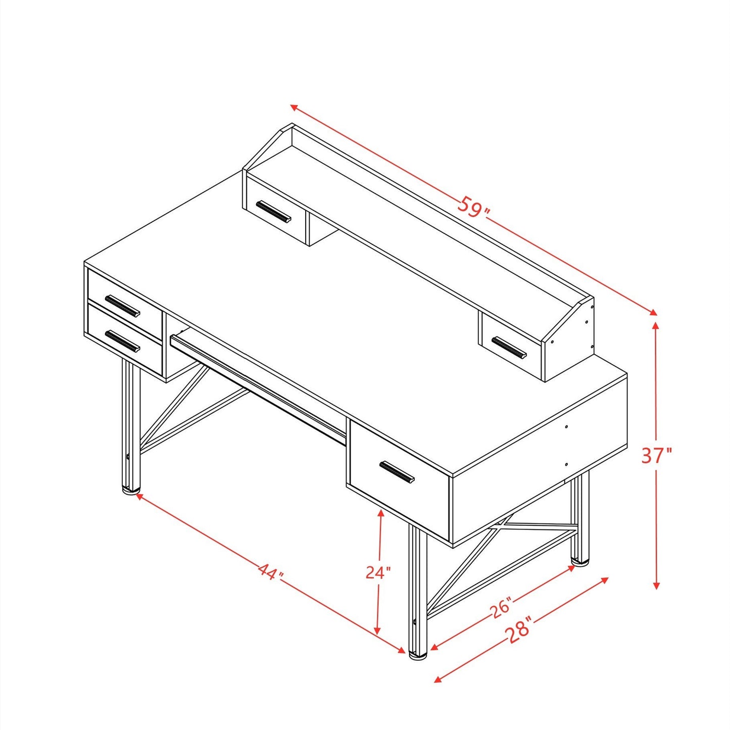 ACME Safea Computer Desk, Black Finish 92804