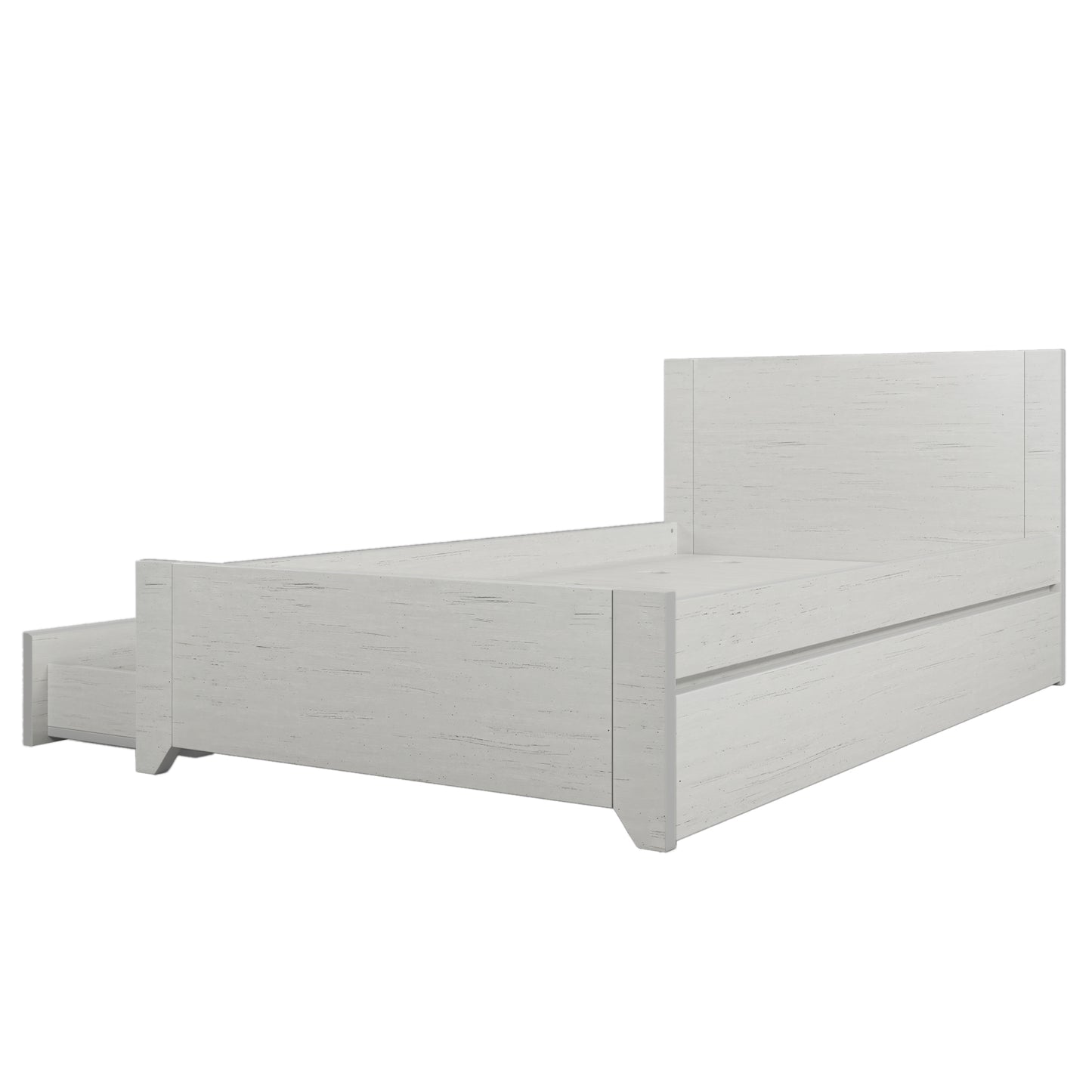 3 Pieces Off White Simple Style Manufacture Wood Bedroom Sets with Twin bed, Nightstand and Chest