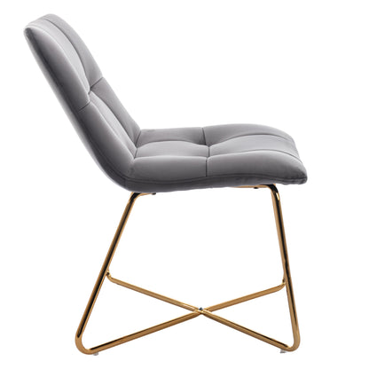 HengMing Velvet Accent Chair Retro Leisure Lounge Chair Mid Century Modern Chair Vanity Chair for Living Room Bedroom with Gold Metal Legs Salmon gray 1 PCS