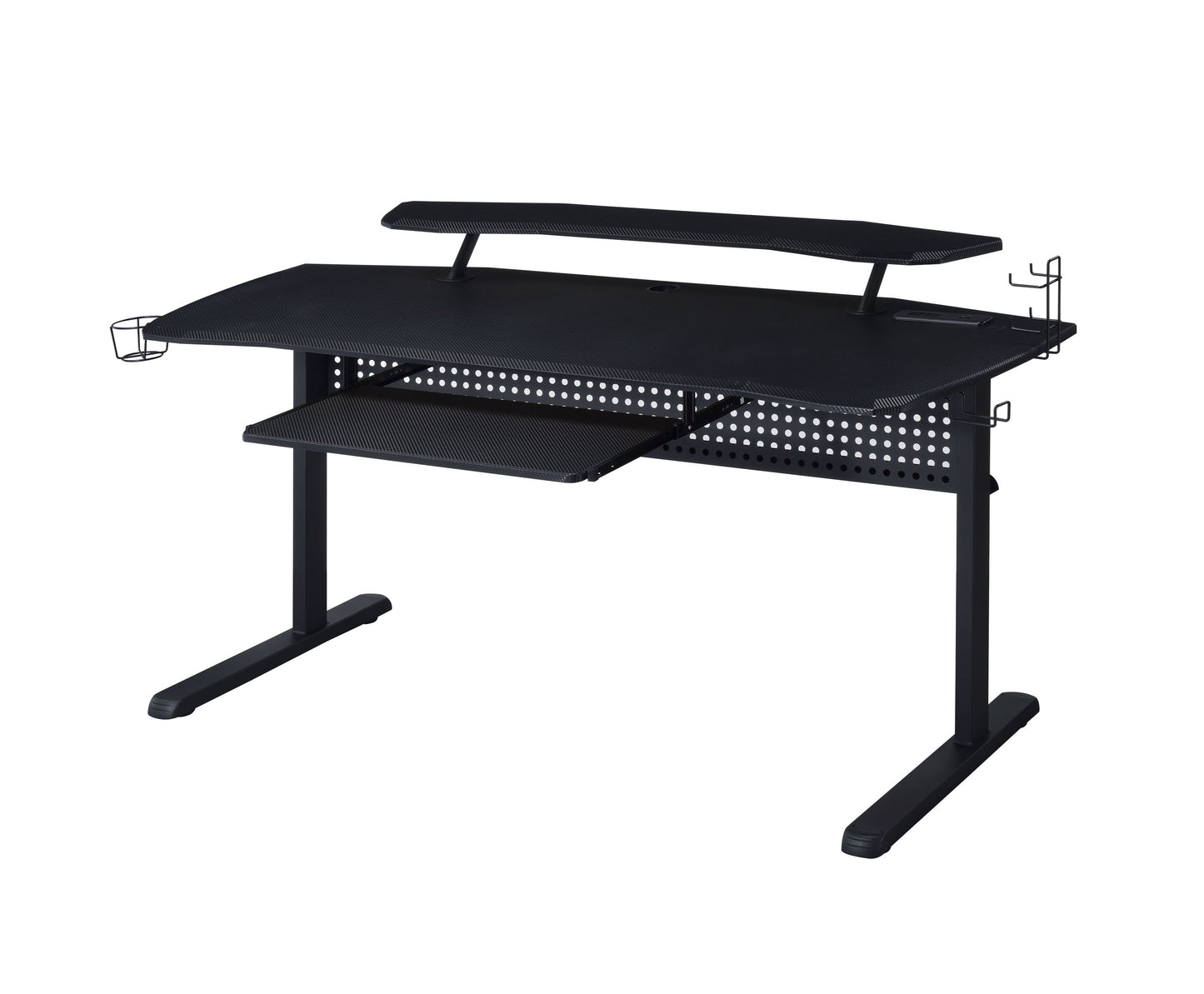 ACME Vildre Gaming Table w/USB Port, Black Finish 93132