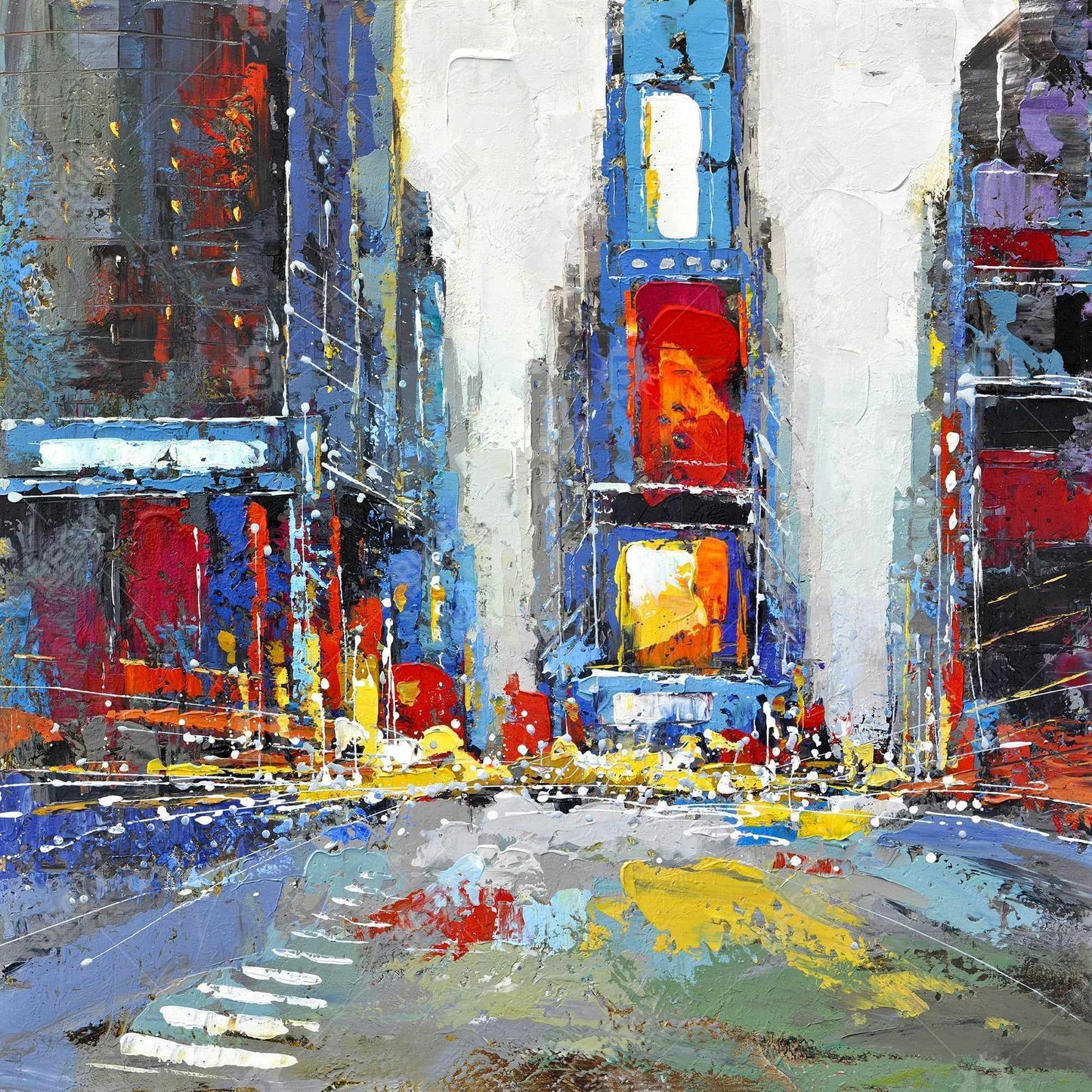 Abstract and colorful buildings - 32x32 Print on canvas