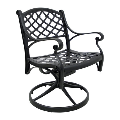 Outdoor cast aluminum patio swivel chair - Set of 1