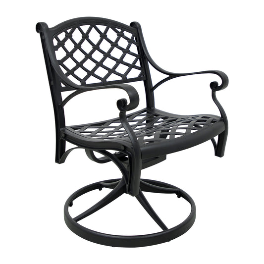 Outdoor cast aluminum patio swivel chair - Set of 1