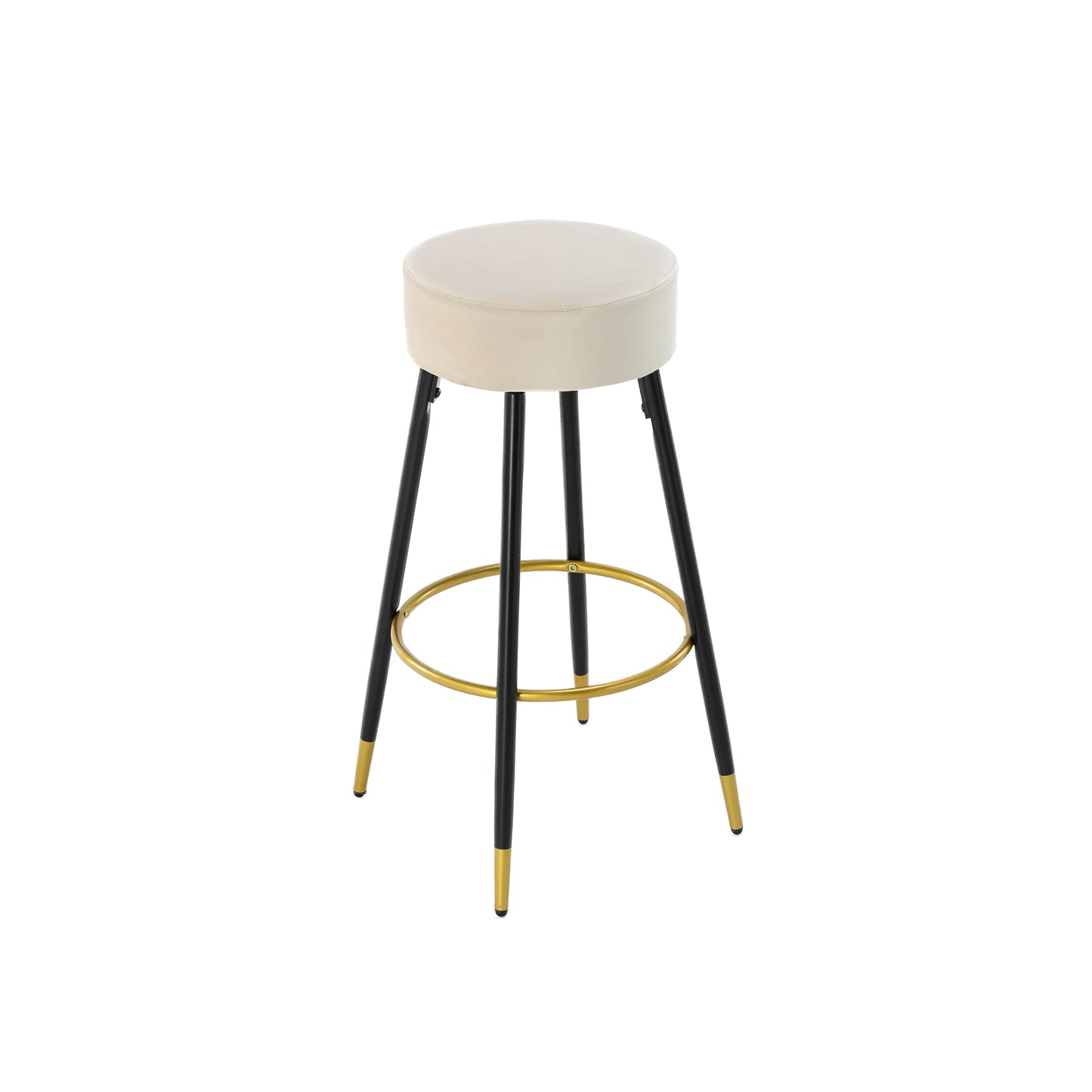 Counter Height Bar Stools Set of 2, Velvet Kitchen Stools Upholstered Dining Chair Stools 24 Inches Height with Golden Footrest for Kitchen Island Coffee Shop Bar Home Balcony,