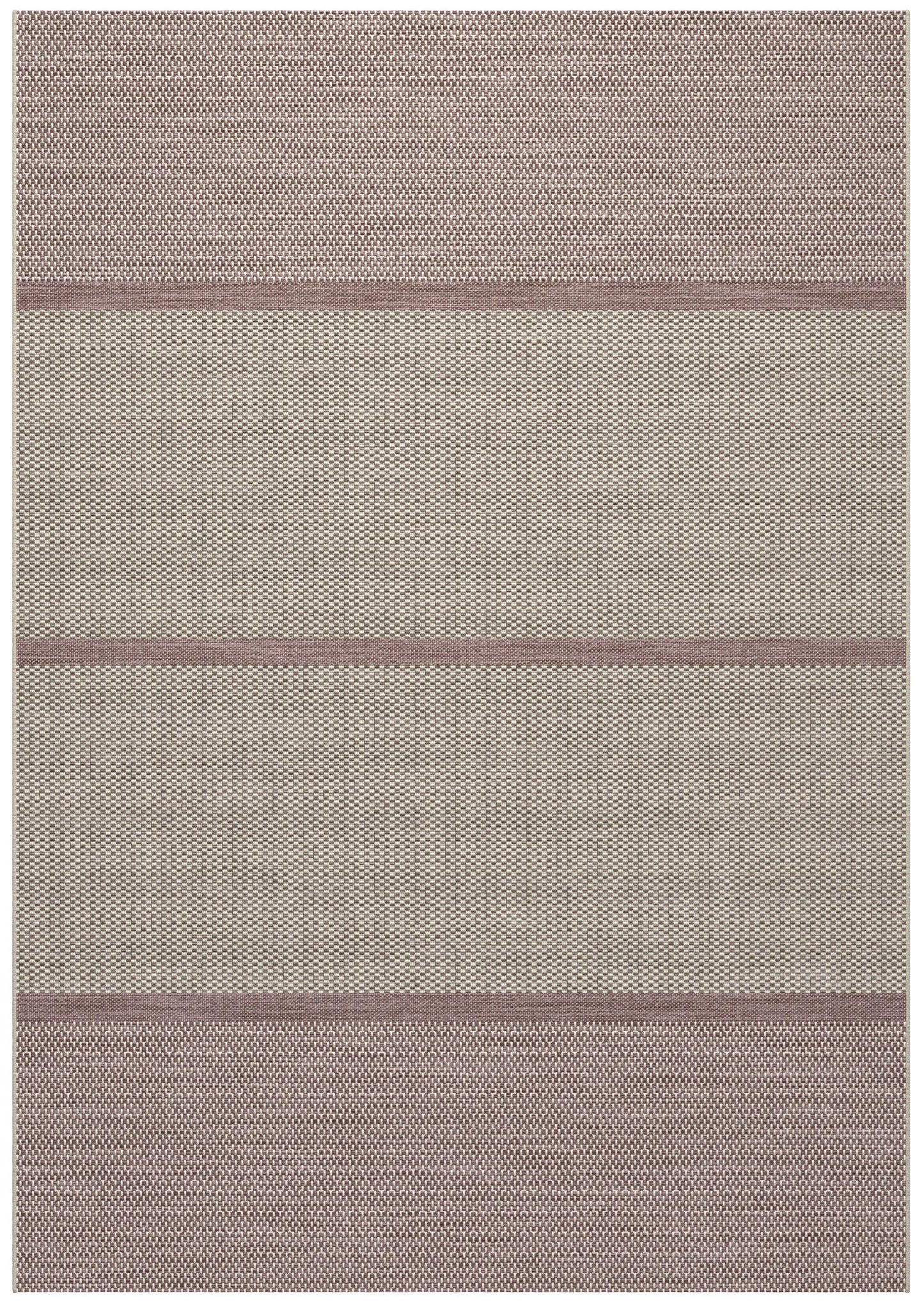 Striped Sands White, Plum Indoor / Outdoor Polypropylene Area Rug 8x10