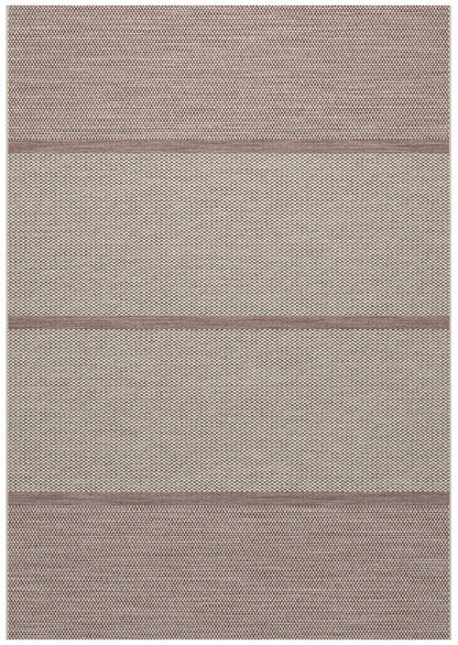 Striped Sands White, Plum Indoor / Outdoor Polypropylene Area Rug 8x10