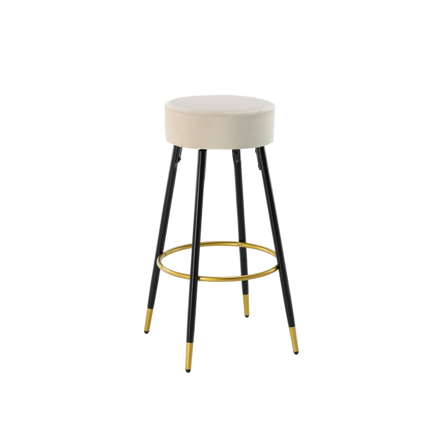 Counter Height Bar Stools Set of 2, Velvet Kitchen Stools Upholstered Dining Chair Stools 24 Inches Height with Golden Footrest for Kitchen Island Coffee Shop Bar Home Balcony,