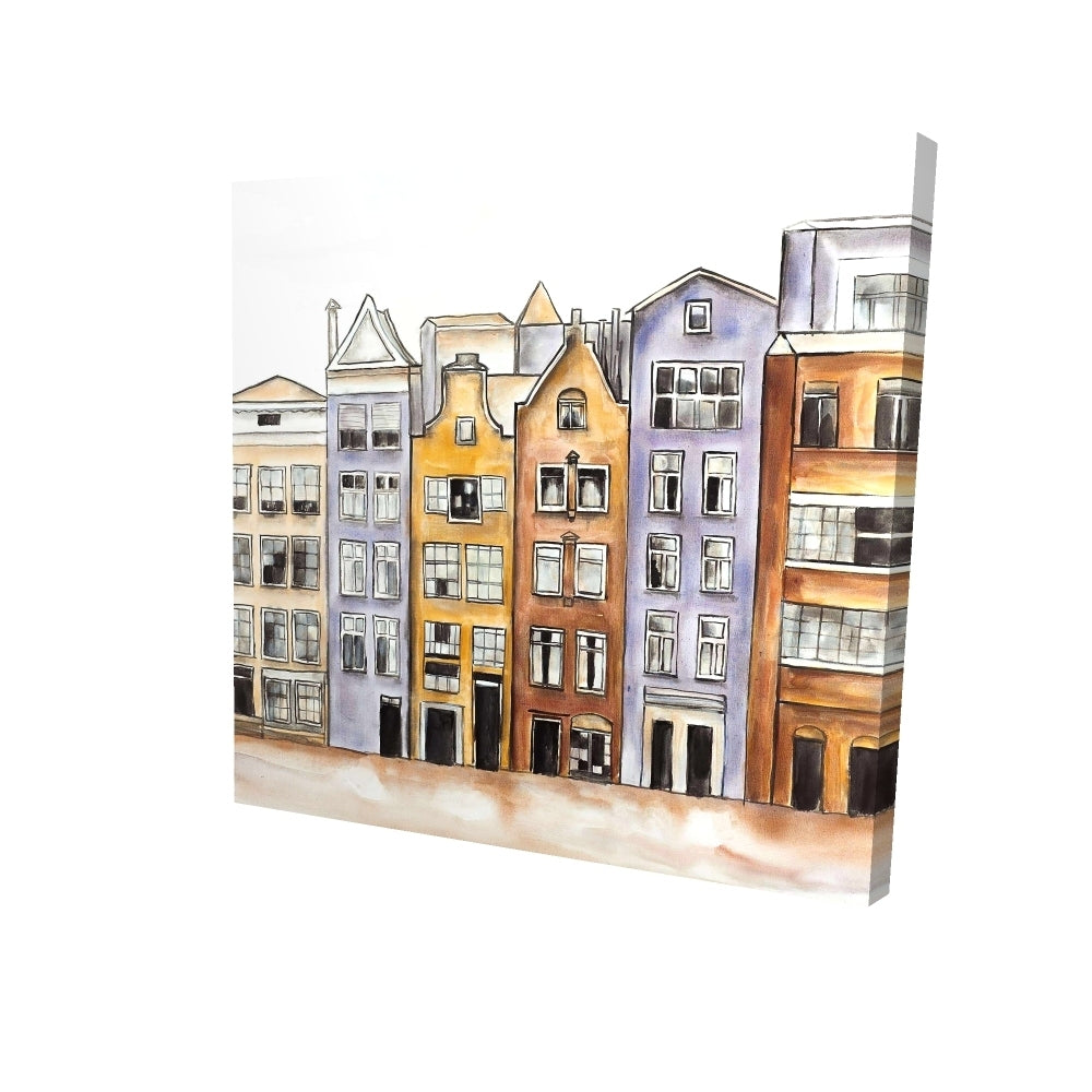 Amsterdam houses hotel - 32x32 Print on canvas