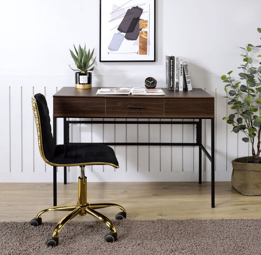 ACME Verster Built-in USB Port Writing Desk, Oak & Black Finish 93092