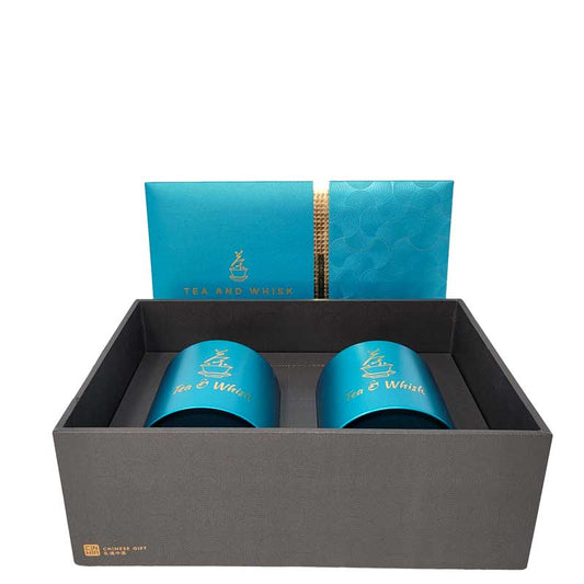 Decorative Tea Canister Gift Set Light Blue by Tea and Whisk