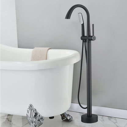 Tub Filler Faucet Single Handle Free Standing  Bathtub Shower Mixer Tap with Hand Shower