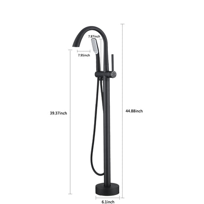 Tub Filler Faucet Single Handle Free Standing  Bathtub Shower Mixer Tap with Hand Shower