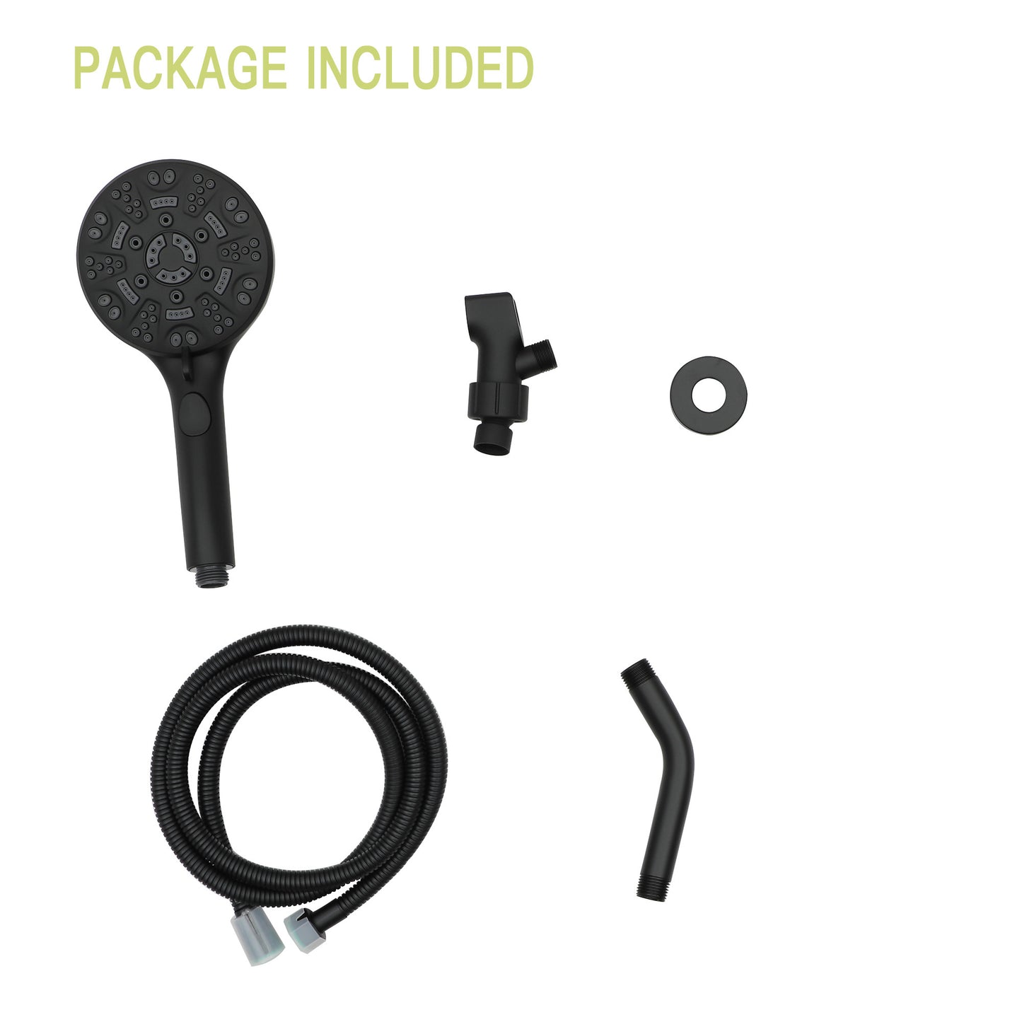 Multi Function Adjustable Hand Shower - 8-Function Hand Shower, Matte Black