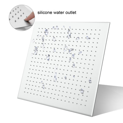 16 Inch Rain Shower Head, Square Ultra Thin 304 Stainless Steel High Pressure Shower Head,