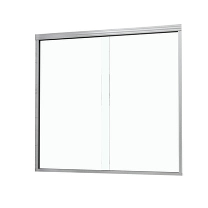 Shower Door 58" W x 60"H Semi-Frameless Bypass Sliding Shower Enclosure, Chrome