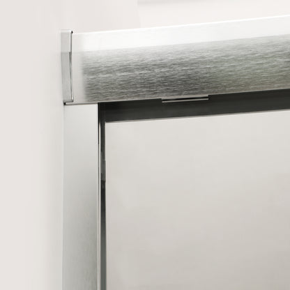 Shower Door 58" W x 60"H Semi-Frameless Bypass Sliding Shower Enclosure, Brushed Nickel