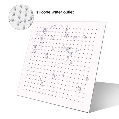 16 Inch Chrome Rain Shower Head, Square Ultra Thin 304 Stainless Steel High Pressure Shower Head