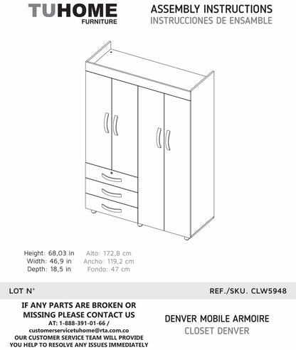 Isla Vista 3-Drawer Armoire  Black Wengue