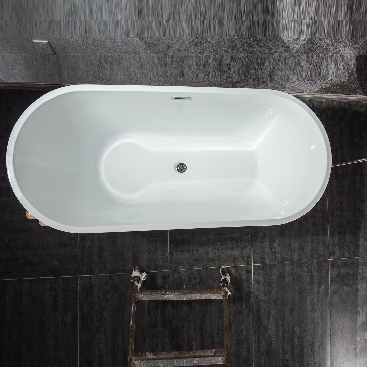 Acrylic Alcove Freestanding Soaking Bathtub