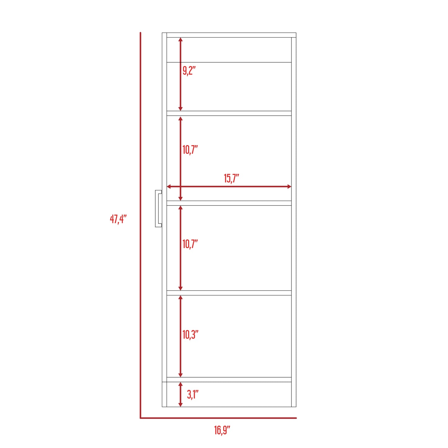 Richmond Rectangle Pantry Cabinet White