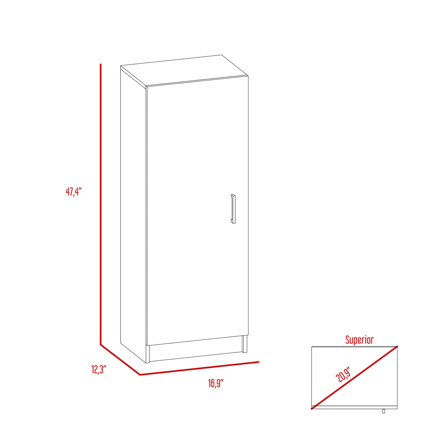 Richmond Rectangle Pantry Cabinet White