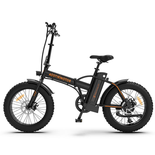 AOSTIRMOTOR Folding Electric Bike Ebike Bicycle 500W Motor 20" Fat Tire With 36V/13Ah Li-Battery Beach Snow Bicycle  A20