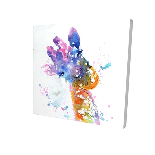 Abstract giraffe with color splash - 08x08 Print on canvas