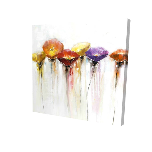 Multiple colorful abstract flowers - 12x12 Print on canvas