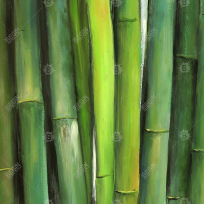 Green bamboo - 32x32 Print on canvas