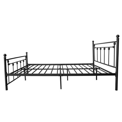 Full Size Metal Bed Frame with Headboard and Footboard(BLACK)