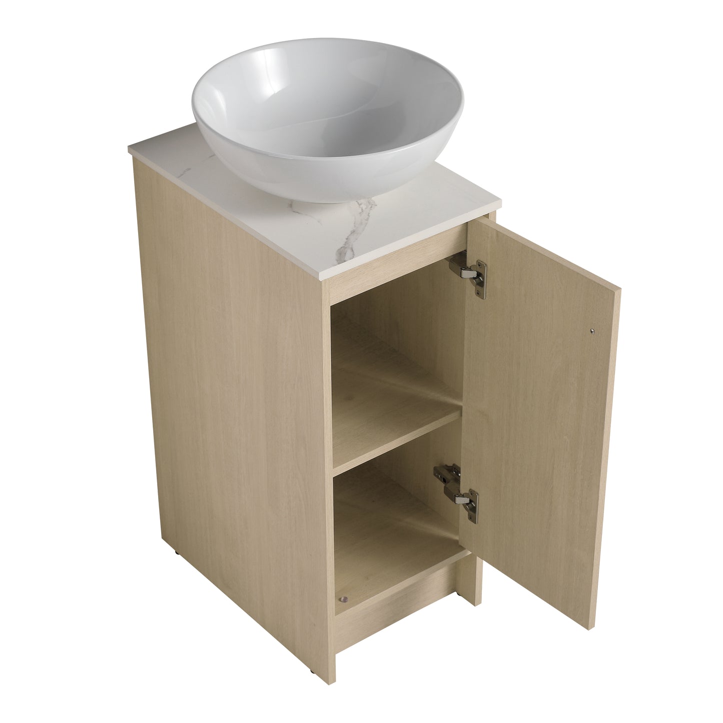 13" Bathroom Vanity with Sink, Freestanding Bathroom Vanity with Soft Close Door and Shelf（Top：BAB321MOWH）