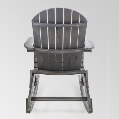 Outdoor solid wood rocking chair dark gray