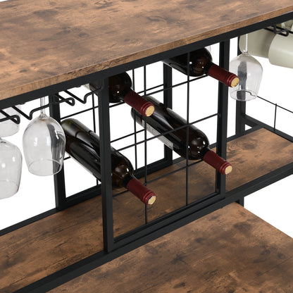 Industrial Wine Rack Kitchen Bar for Home  3 -Tier Storage Shelves