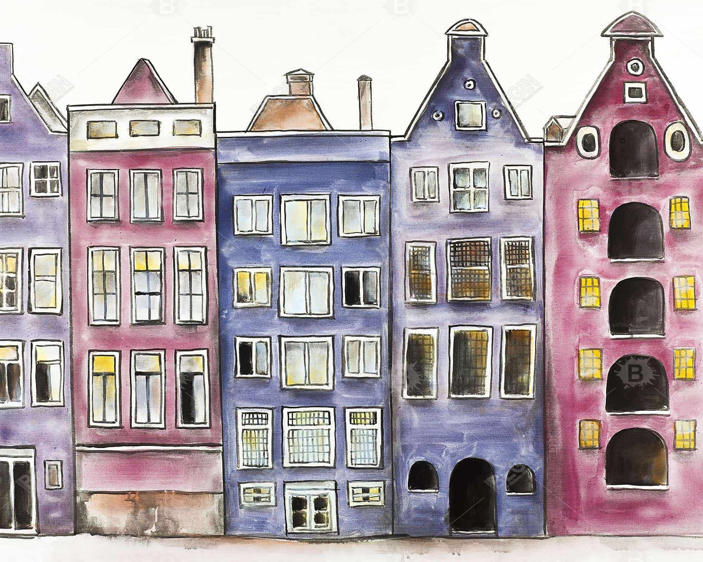 Old historic houses amsterdam - 16x20 Print on canvas