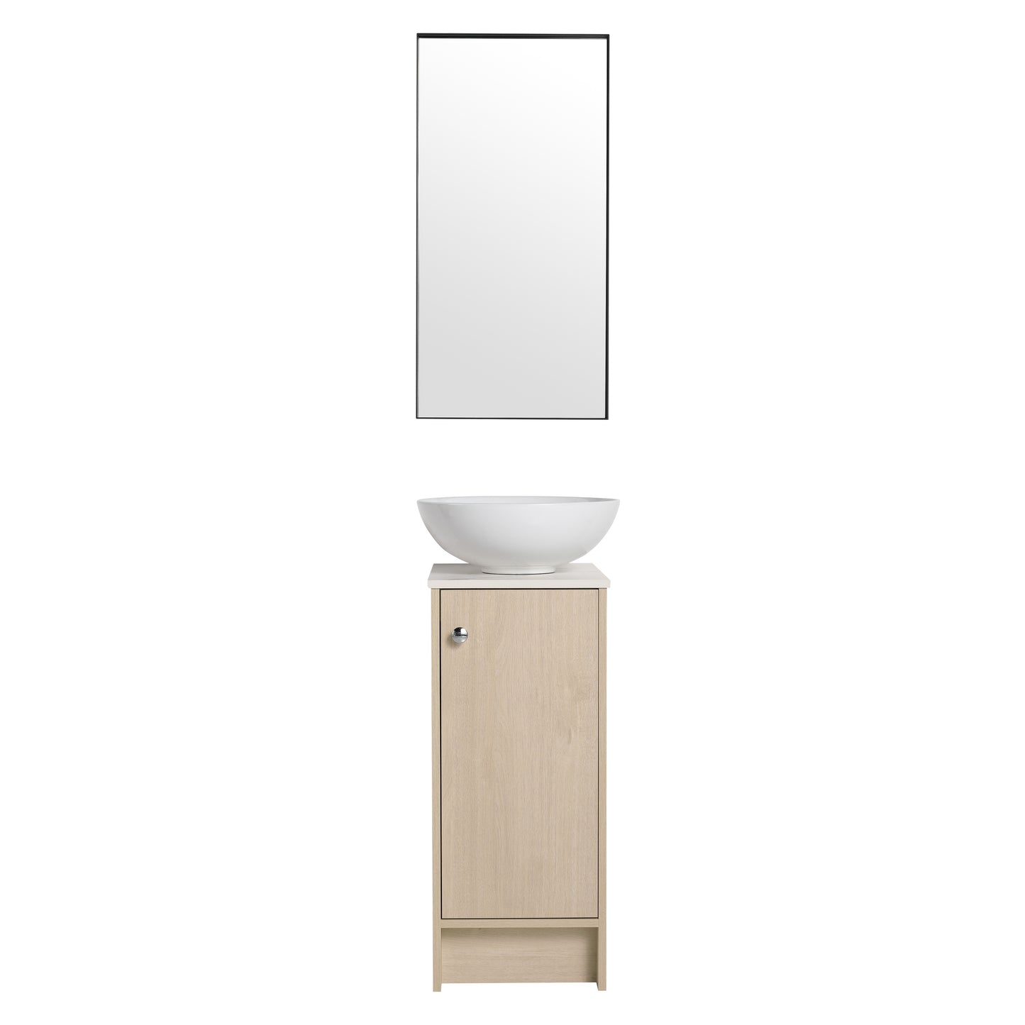 13" Bathroom Vanity with Sink, Freestanding Bathroom Vanity with Soft Close Door and Shelf（Top：BAB321MOWH）